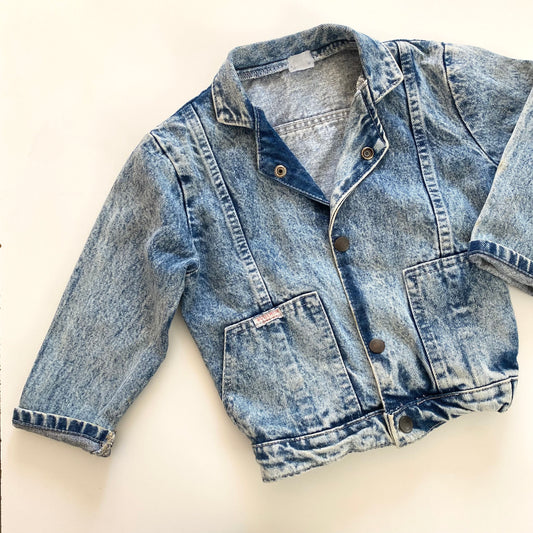Vintage acid wash blue denim jacket. Age 2-3 years