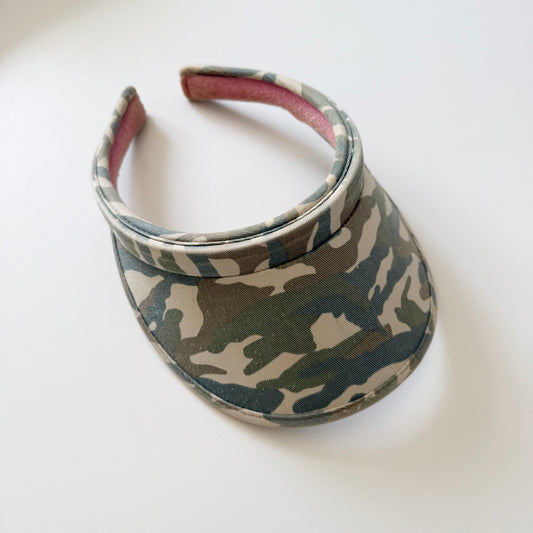 Vintage Y2K camo print visor hat.