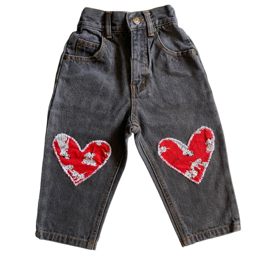 Reworked 101 dalmation embroidered denim jeans 12-18months