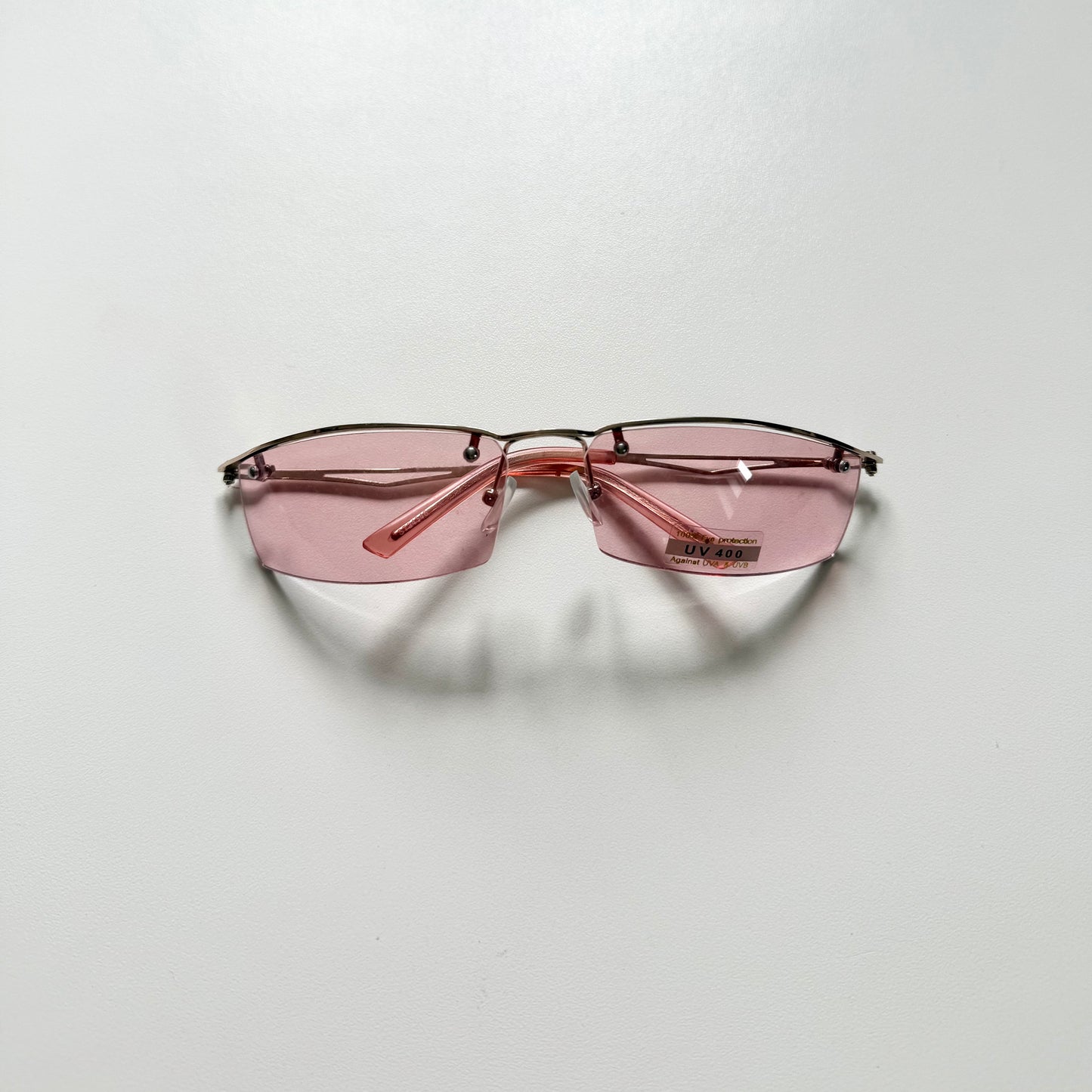 Summery Y2k vintage  pink rectangular sunglasses