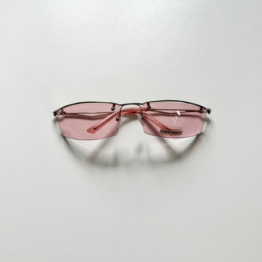 Summery Y2k vintage  pink rectangular sunglasses