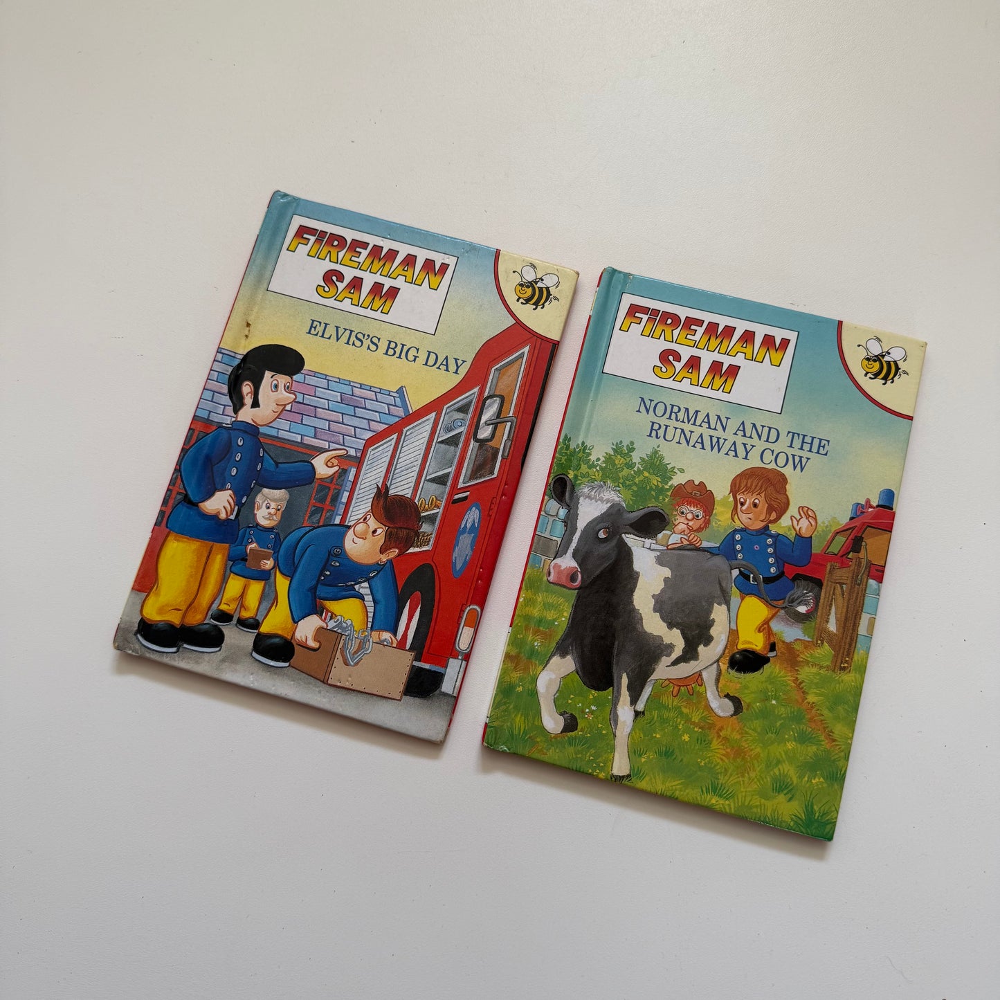 Vintage 1992 fireman Sam set of two books