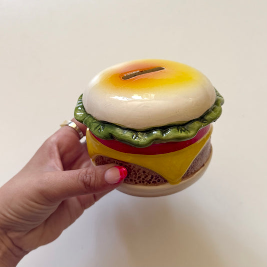 Vintage ceramic burger money box