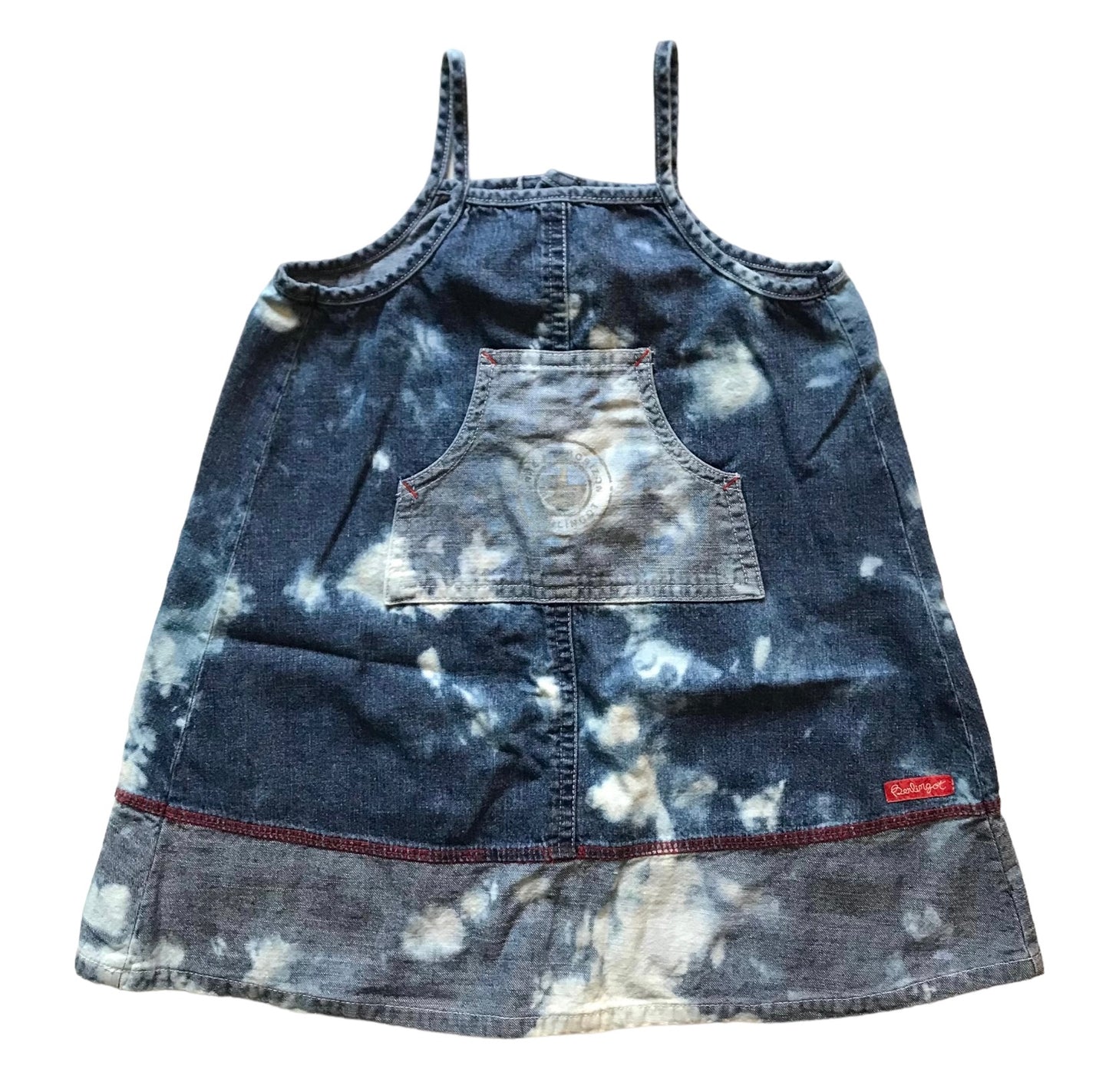 Reworked tie dye denim dress 18m-2 years approx