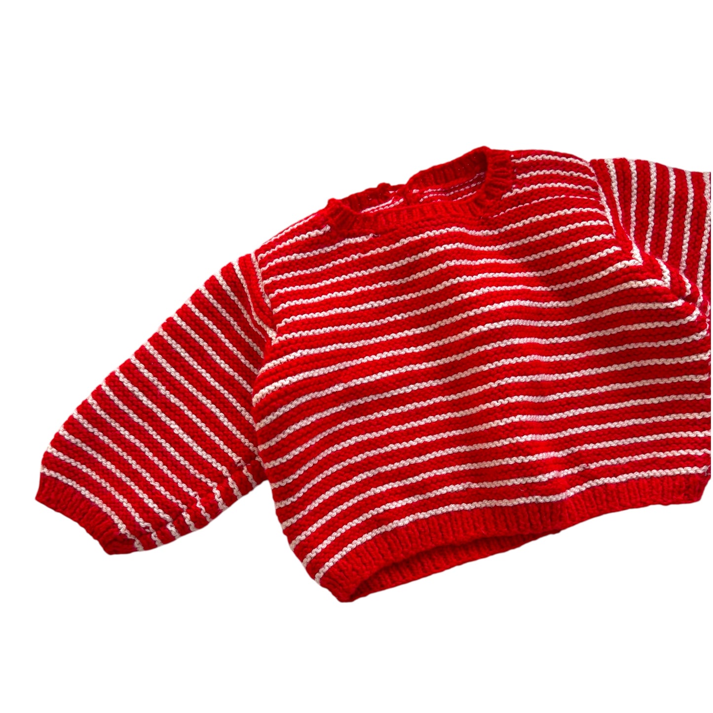 Vintage red & white striped jumper. Size approx 18-2 years