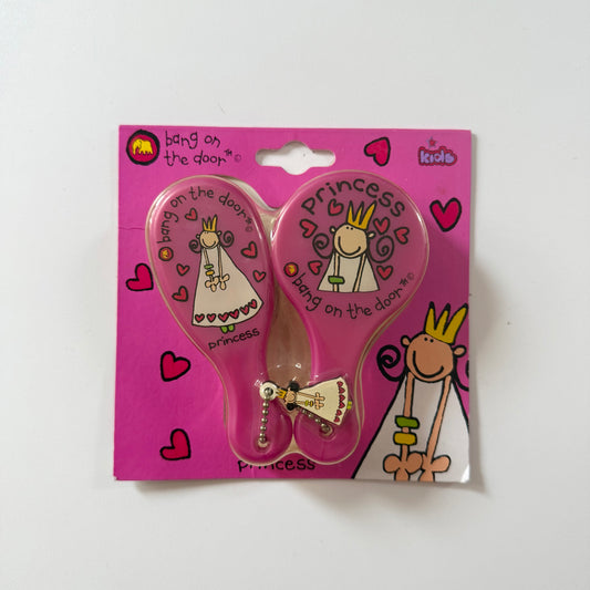 Vintage 2001 bang on door brush and mirror set key chain.
