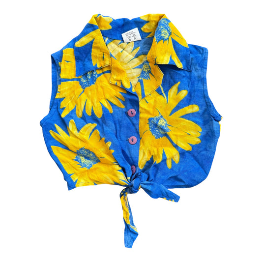 Vintage Daisy print tie up shirt. Size 6-7 years