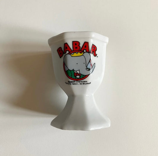 Vintage 1993 ceramic babar egg cup