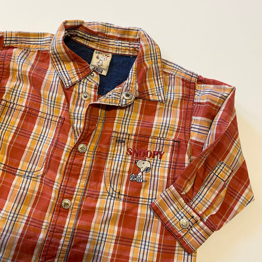 Vintage snoopy check shirt. Size 9-12 months