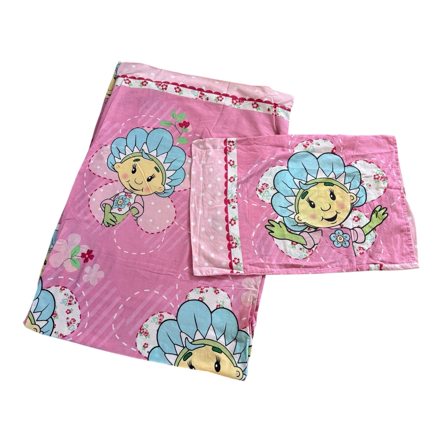 Vintage ‘fifi and the flowertots’ single duvet bedding + pillowcase
