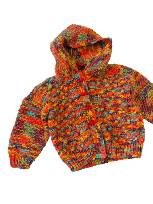 Vintage multicoloured knitted jumper. Approx 2 years