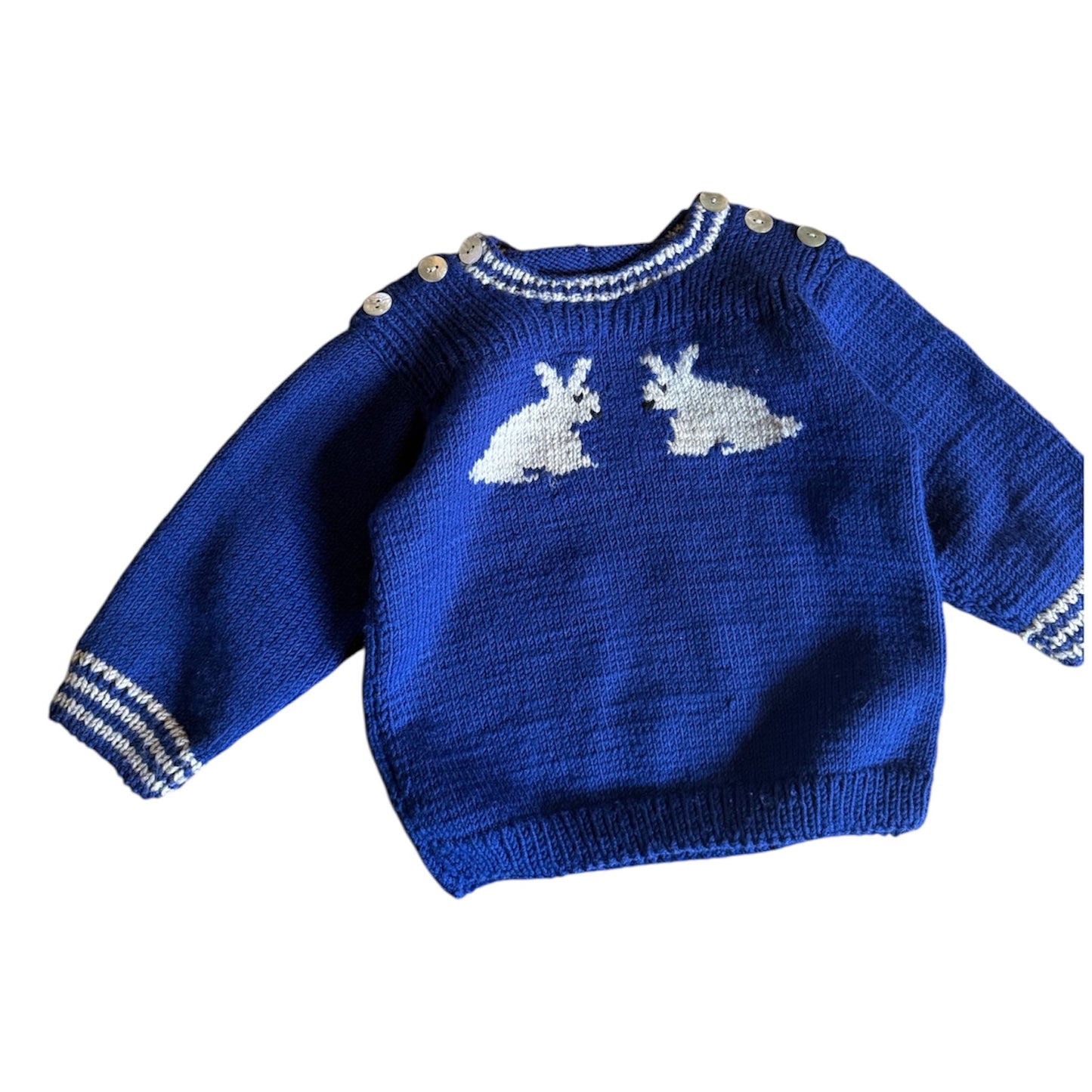 Vintage knitted rabbit jumper. Approx 2 years