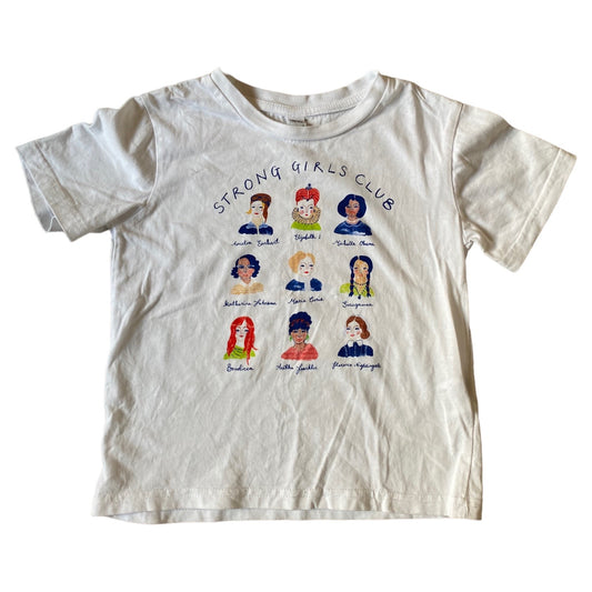 EARTH POSITIVE Strong girls club tshirt age 3-4 years