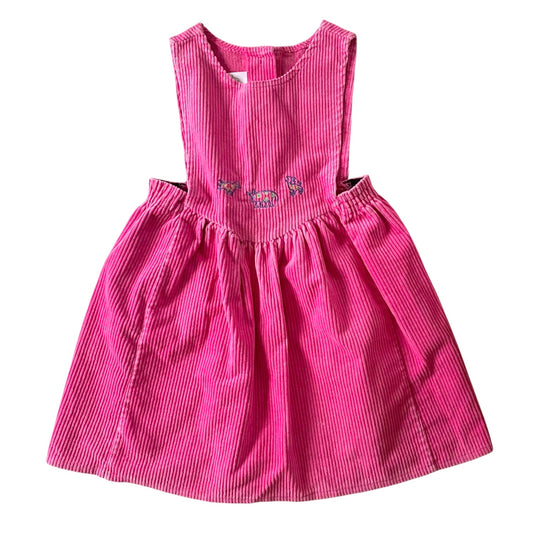 Vintage ladybird pink corduroy dress. Age 4-5 years