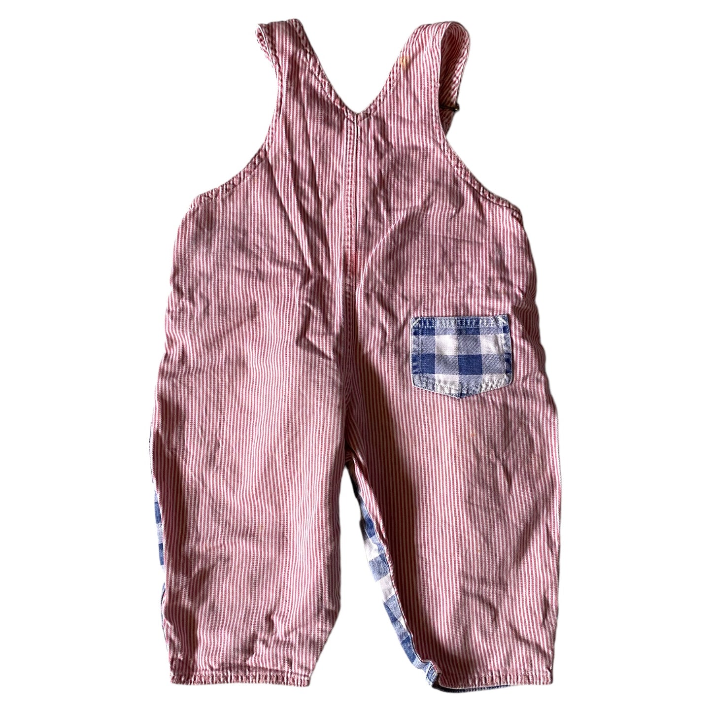 Vintage boots gingham dungarees 6-12 months