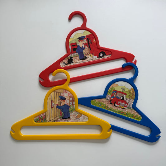 Vintage 1985 Postman Pat colourblock hangers