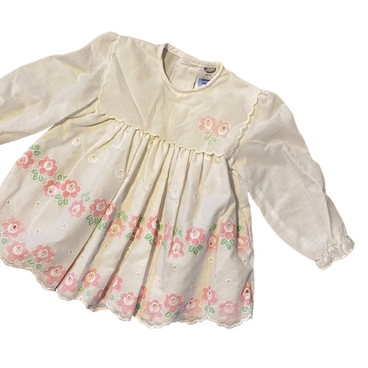 Vintage boots floral cotton blouse top age 6 months