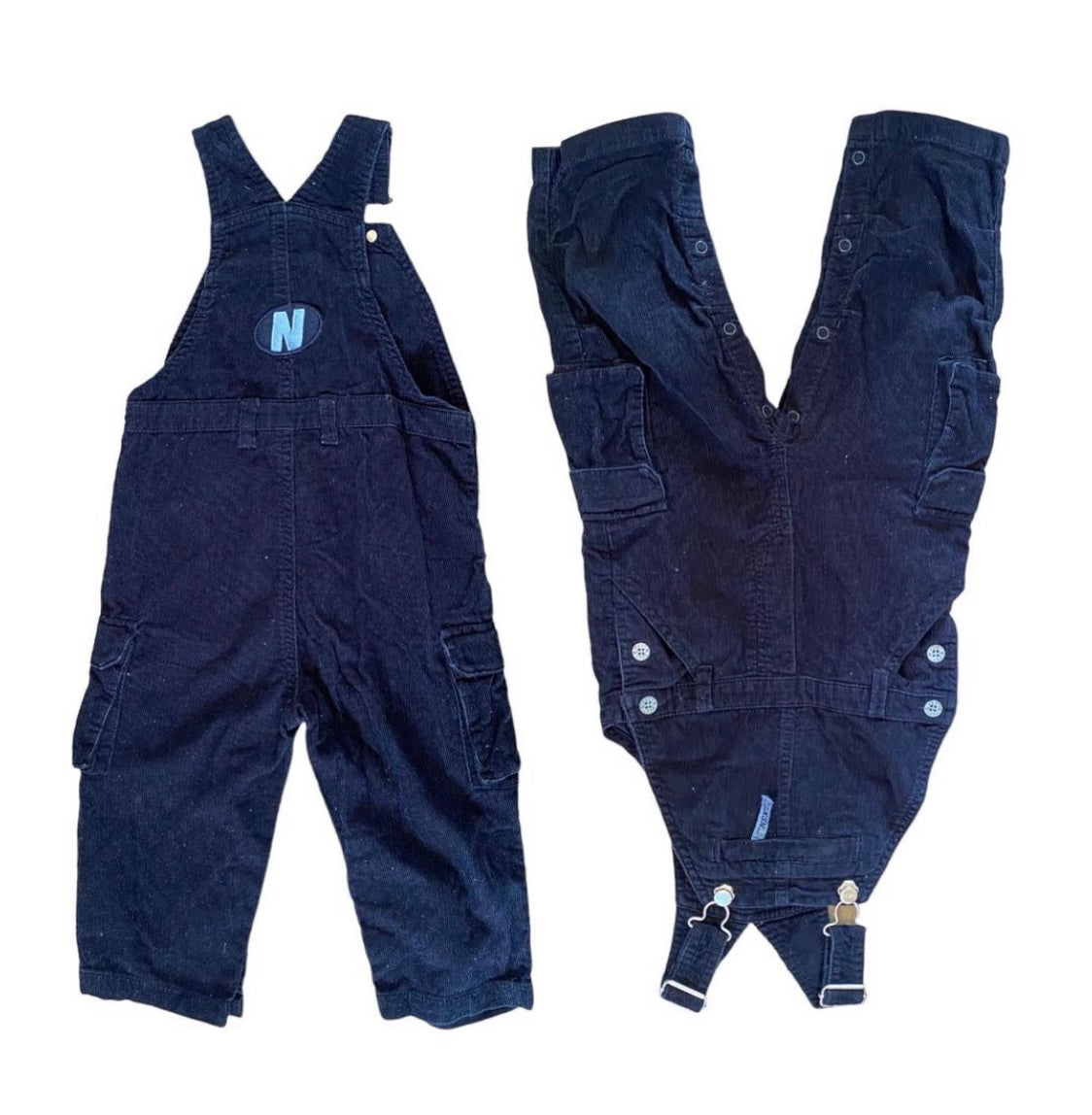 90s next black corduroy dungarees 12-18 months