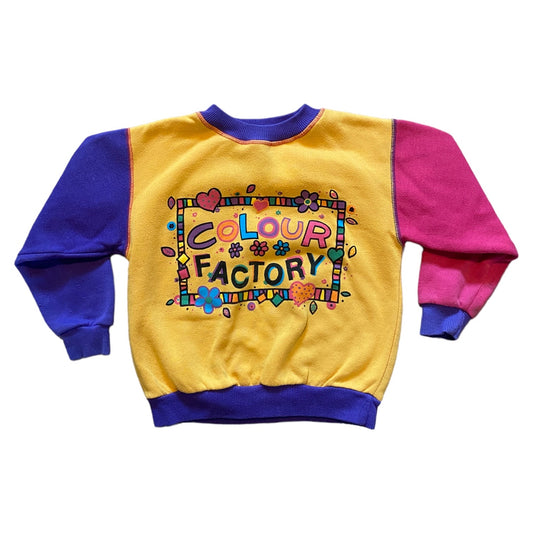 Vintage adams colour factory sweatshirt jumper age 3-4 years