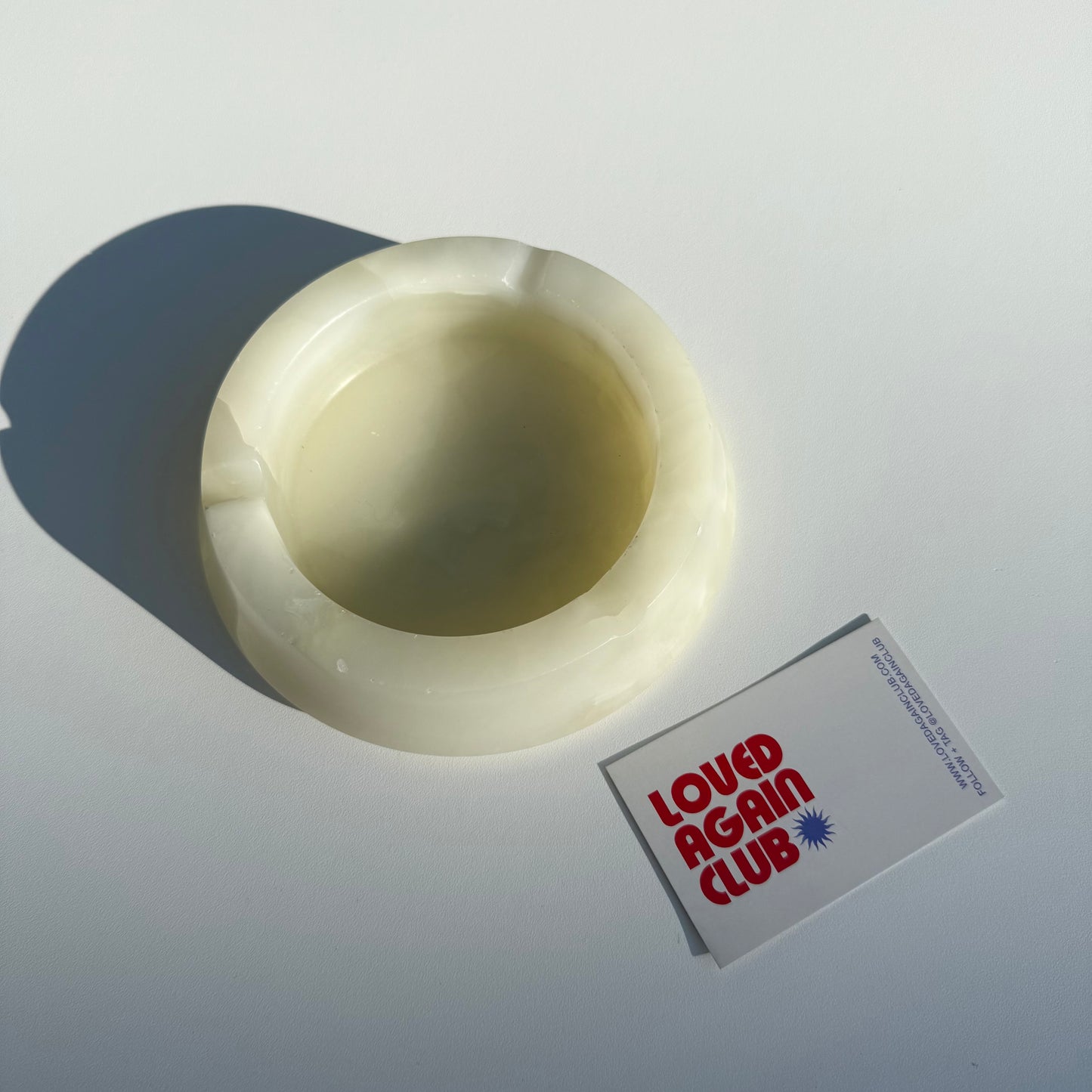 Vintage marble cream ashtray