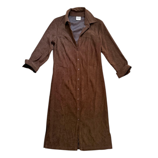 Vintage Bay faux suede brown mid length dress. Size 10.