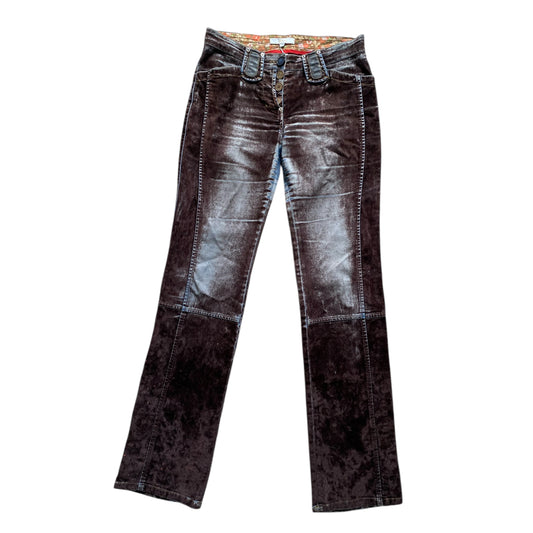 Vintage Y2K biscote fade brown & blue jeans. Size 10-12