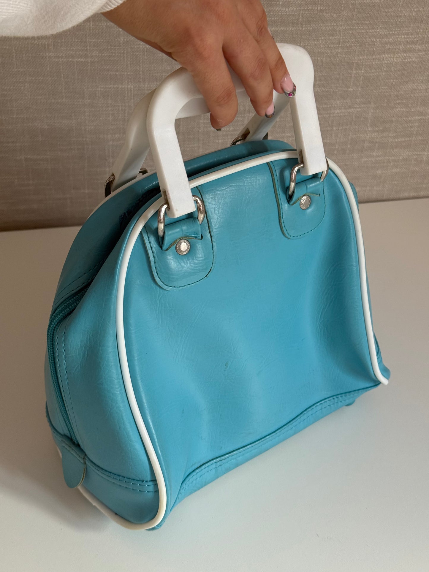 Vintage faux leather puma tote bag.