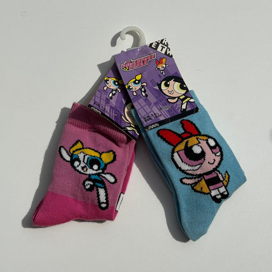 Power puff girls vintage socks. I’m going to guess and say these are much smaller that a 3.5. My guess is a kids size 11/12 approx. £10 x 2 + P&P