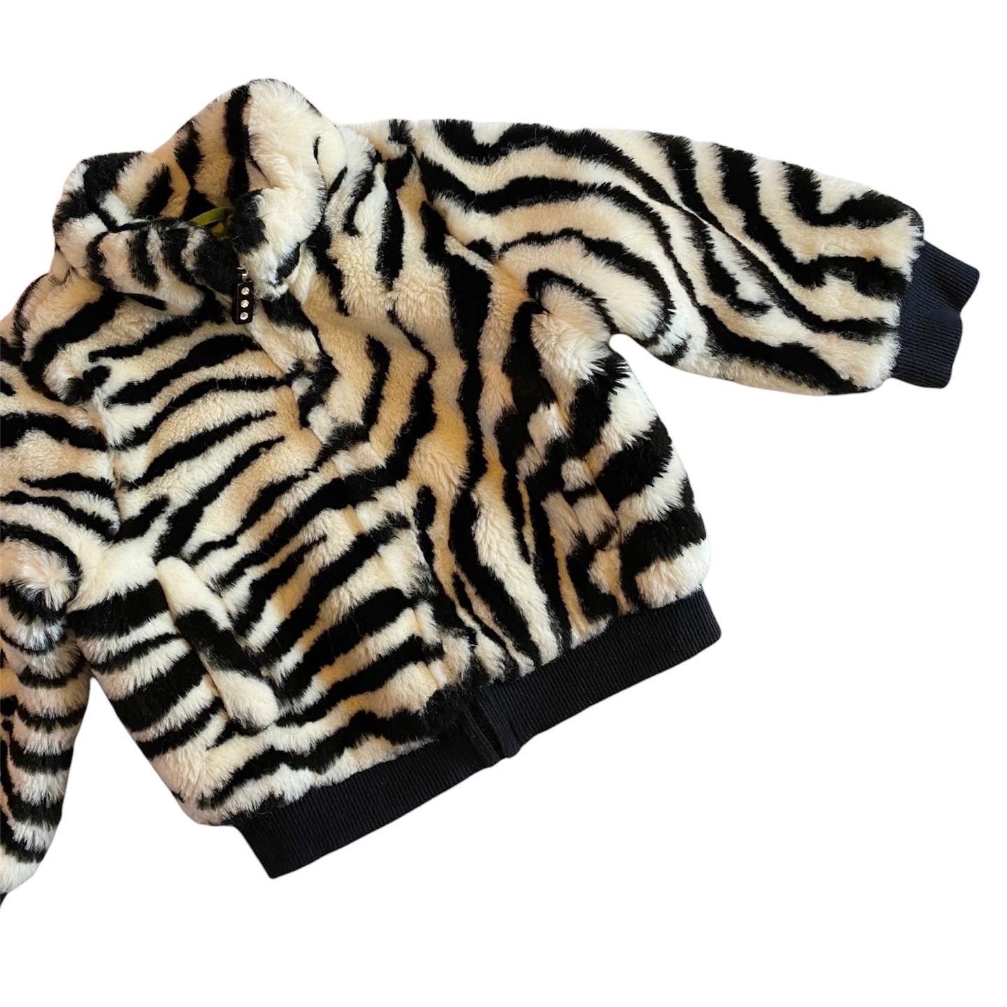 Y2K heaven! Zebra animal print gymboree fur jacket. Age 2-3 years