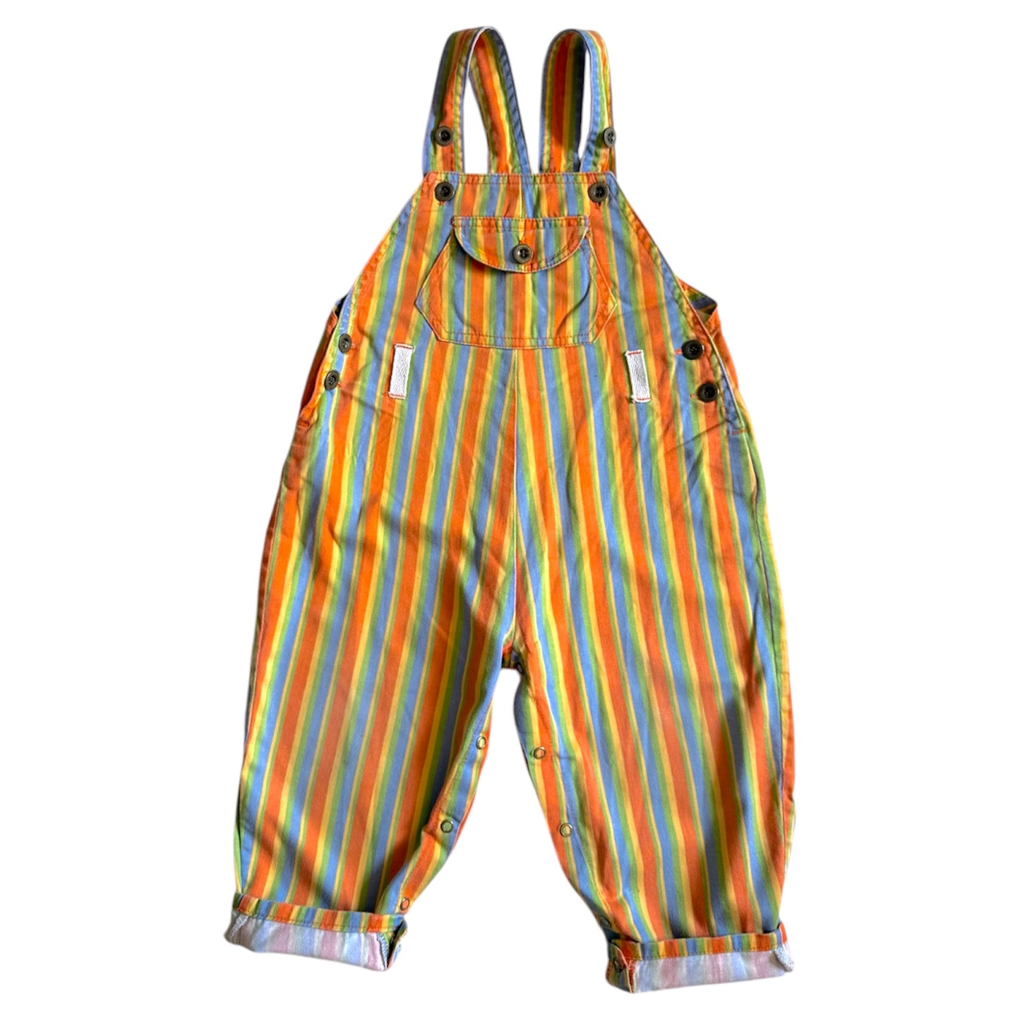 Vintage striped dungarees. Size 18-24 months