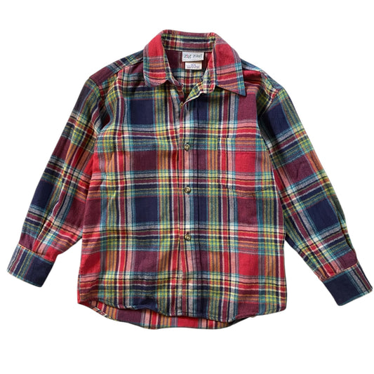 Vintage zig zag flannel check shirt. Age 5-6 years