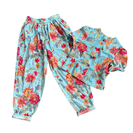 Vintage St Micheals floral two piece set. Age 10 years
