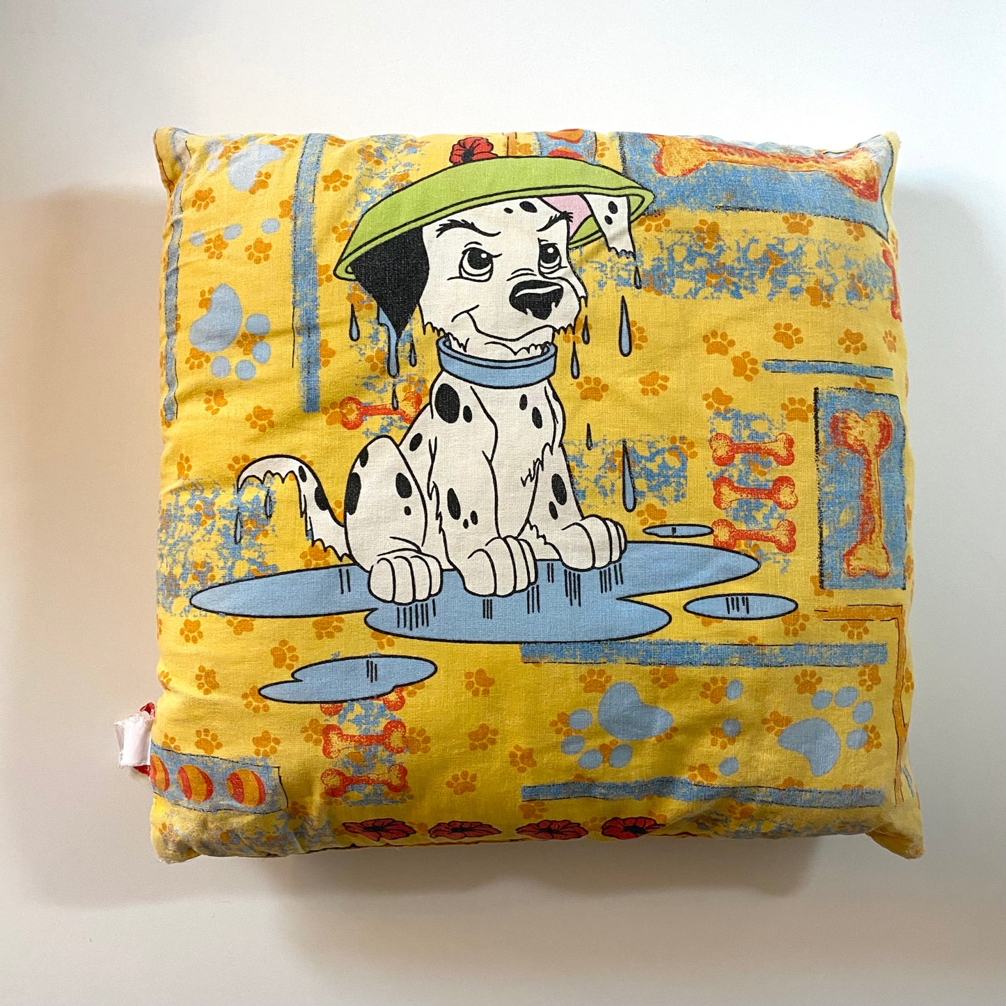 Vintage 101 dalmations square pillow.