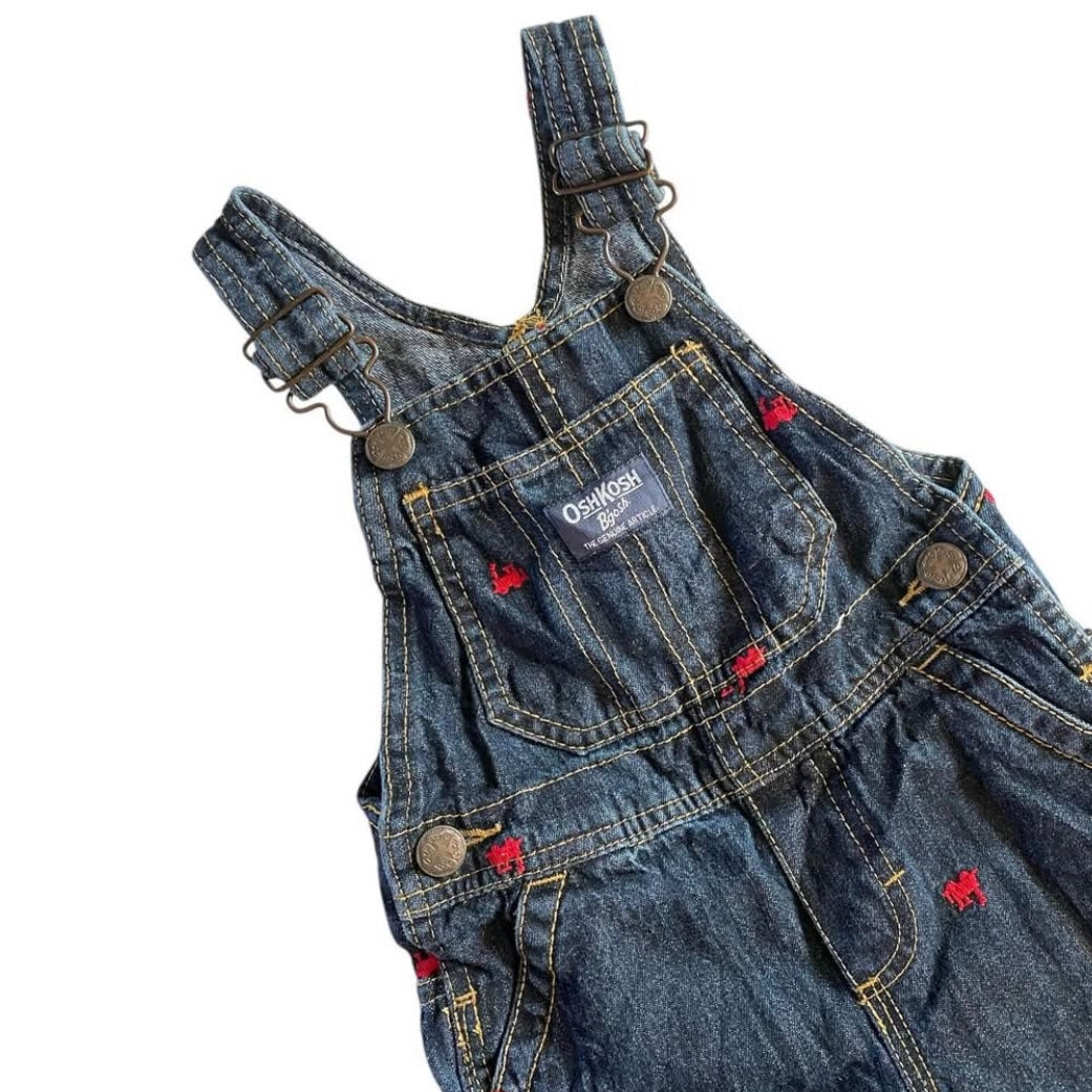 Oshkosh denim train print dungarees 18 months