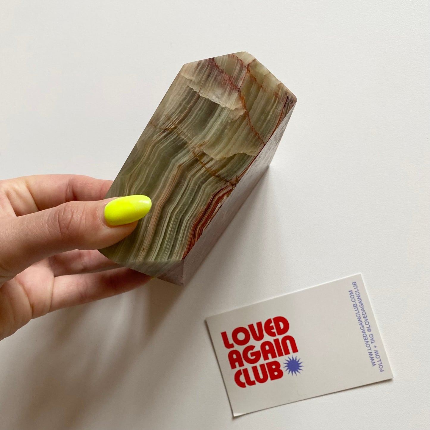 Vintage khaki green marble ashtray.