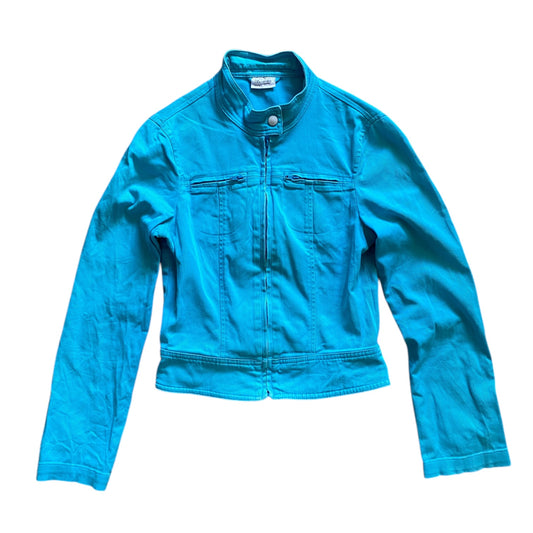 Vintage y2k pimkie turquoise blue denim jacket. Size 6-8
