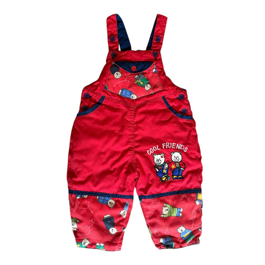 Vintage teddy bear dungarees. Size 9-12 months
