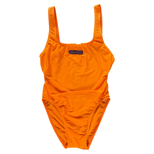 Vintage neon orange ‘Maru’ cut out swimsuit. Size 6-8
