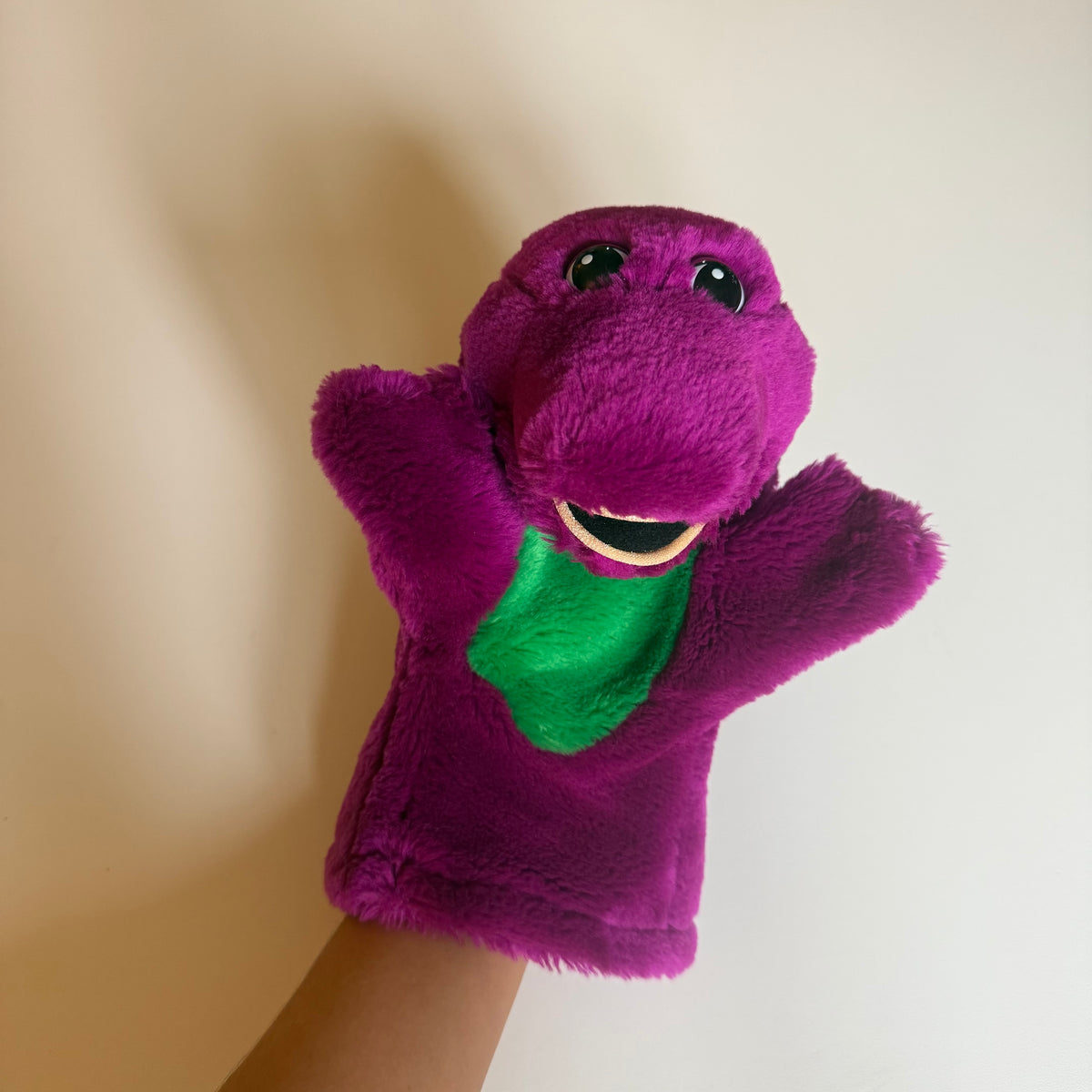 Vintage playskool Barney with puppet.