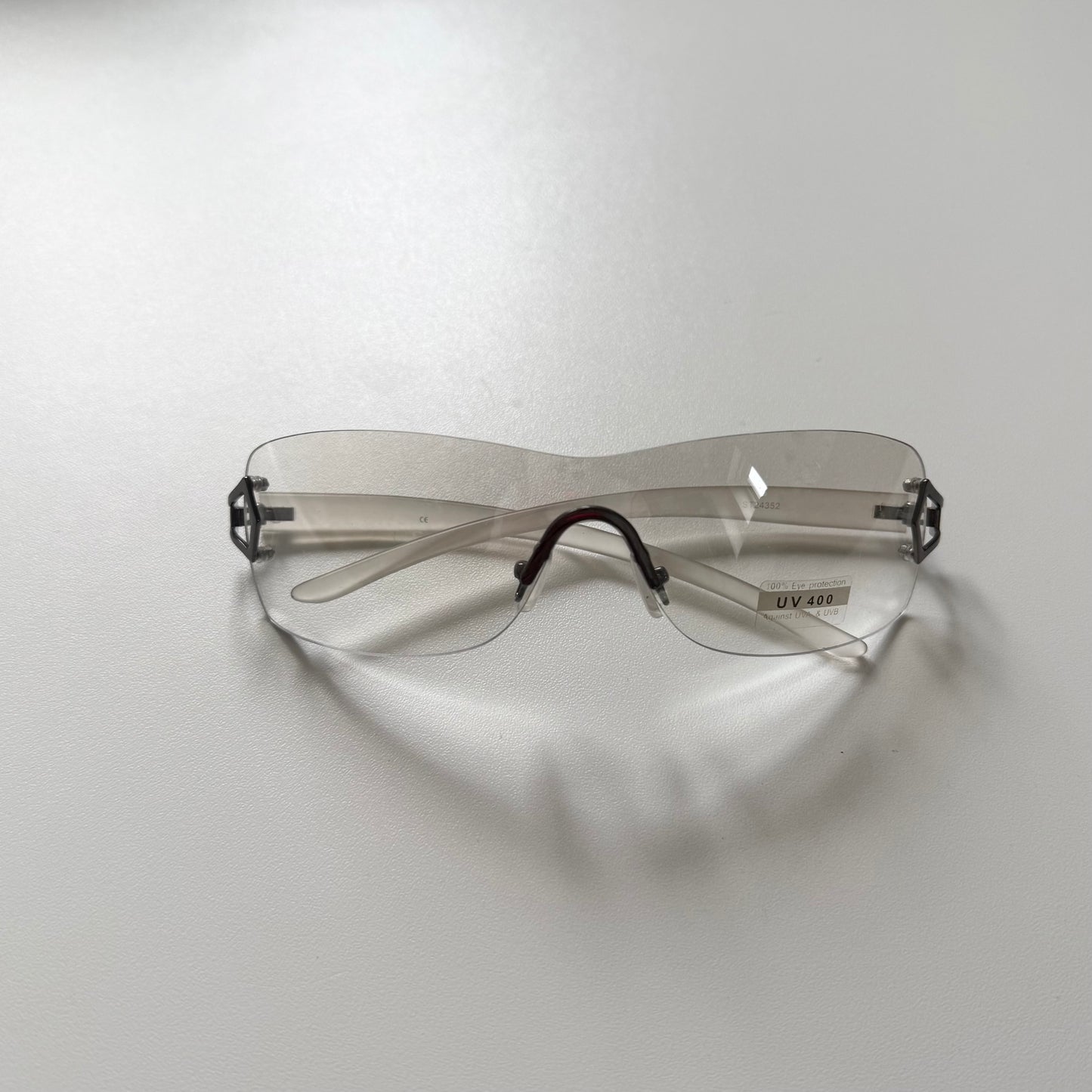 Summery Y2k vintage clear rectangular sunglasses