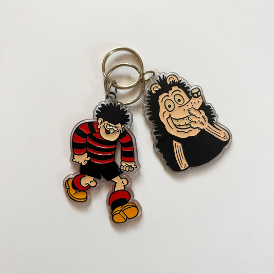 Vintage Dennis the menace keyrings x 2