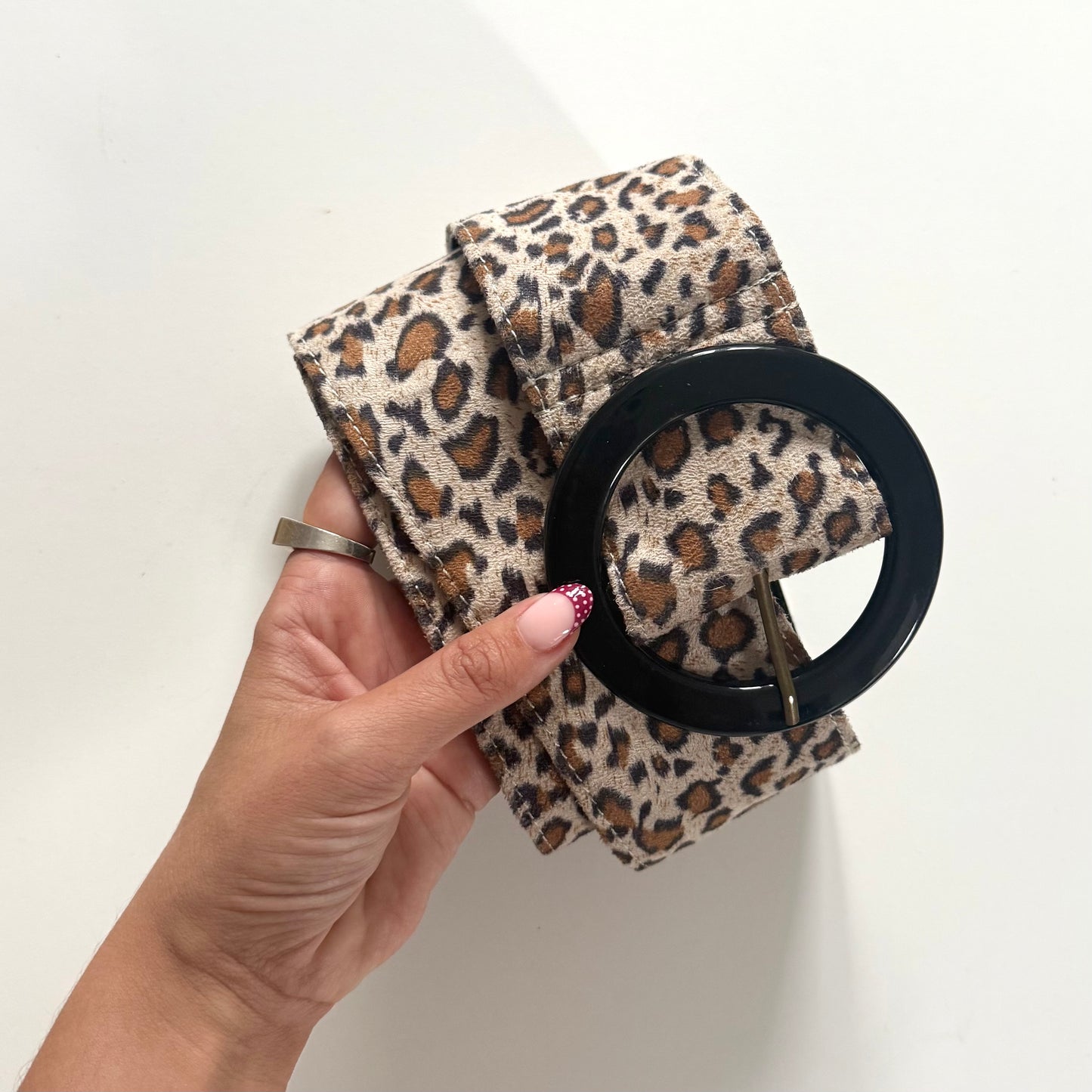 Vintage topshop faux fur leopard print waist belt.