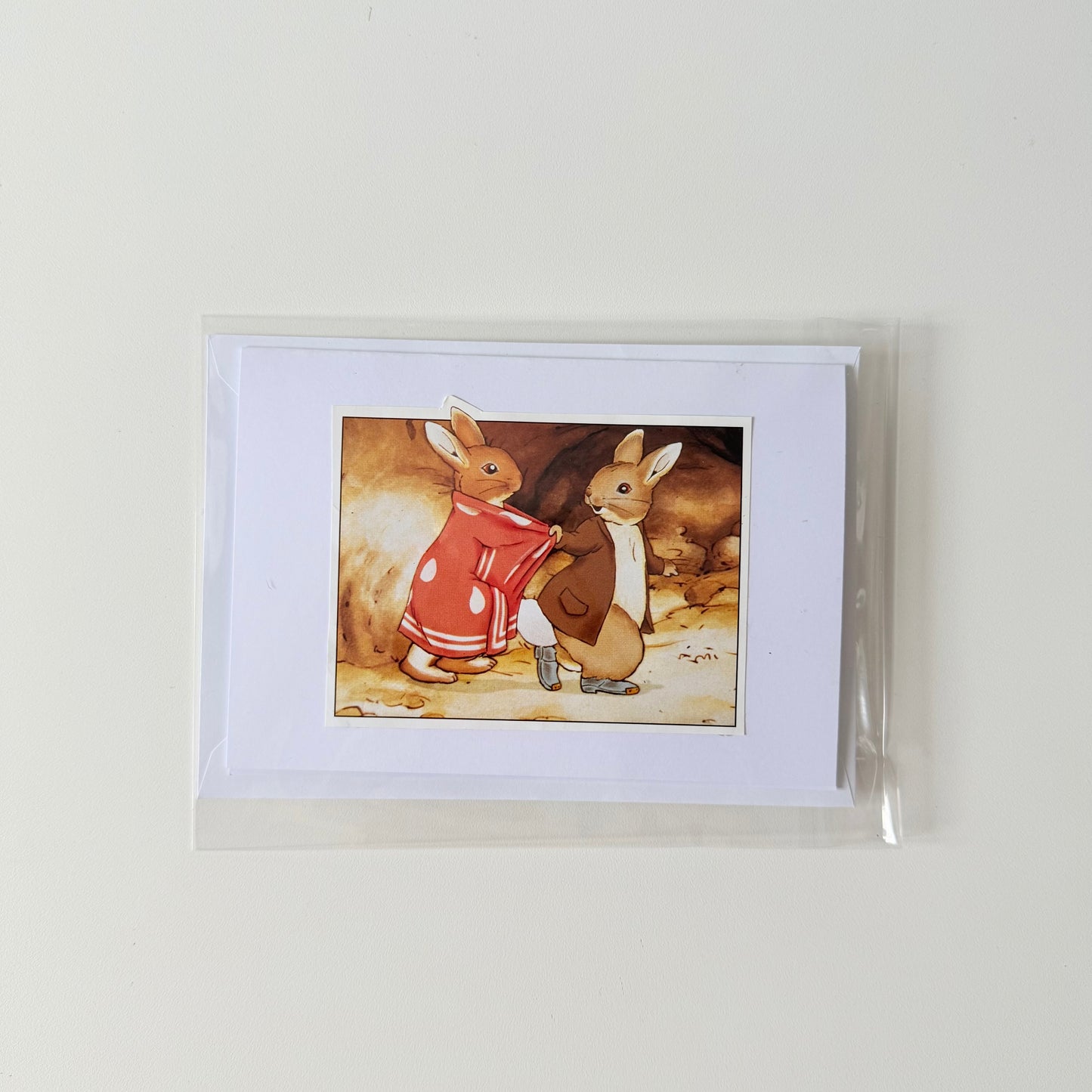 Recycled & homemade vintage card - Benjamin bunny