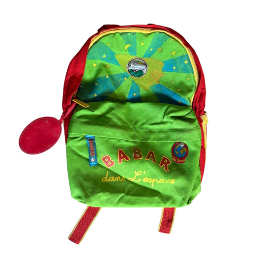 Vintage Babar green rucksack.