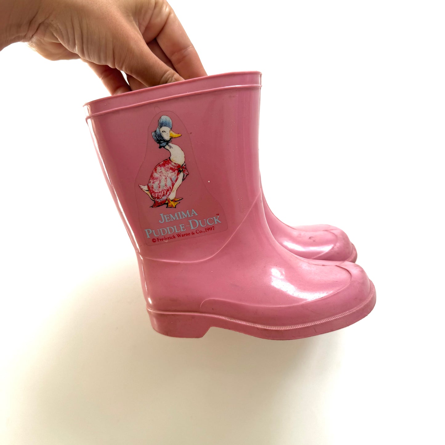 Vintage 1997 jemima puddle duck welly boots. Size 4