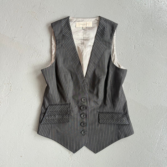 Y2K Karen Millen pinstripe waistcoat. Size 10.