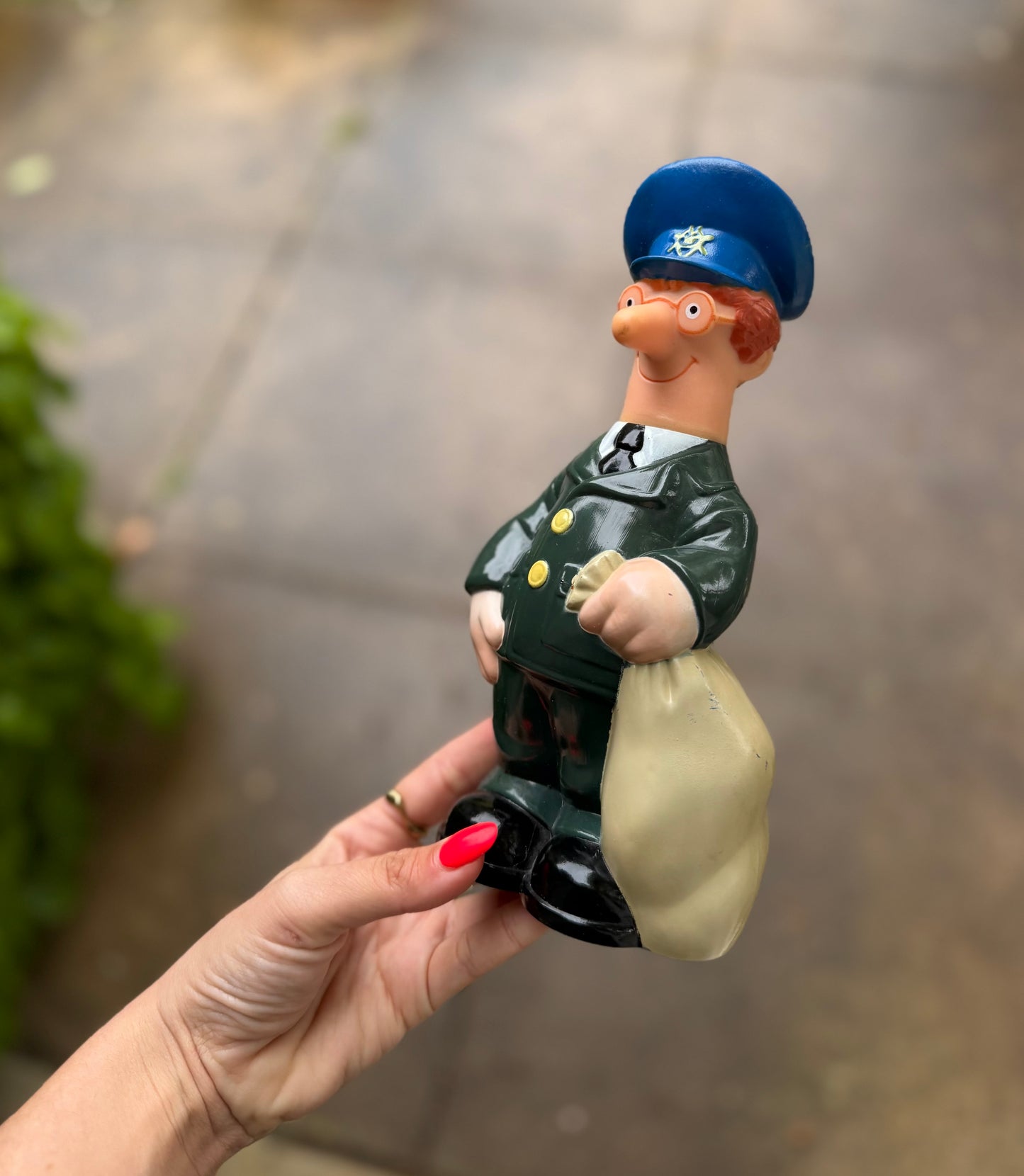 1990s vintage postman pat figure ( old bubble bath bottle!)