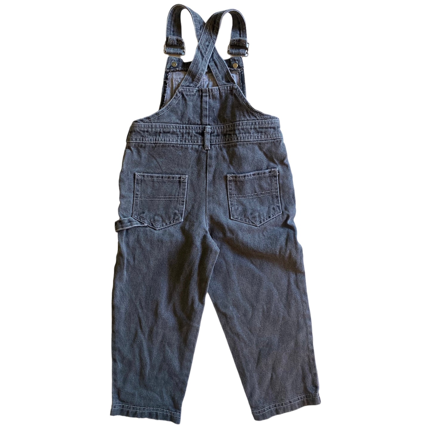 Dark grey denim vintage dungarees with zip design 3 years