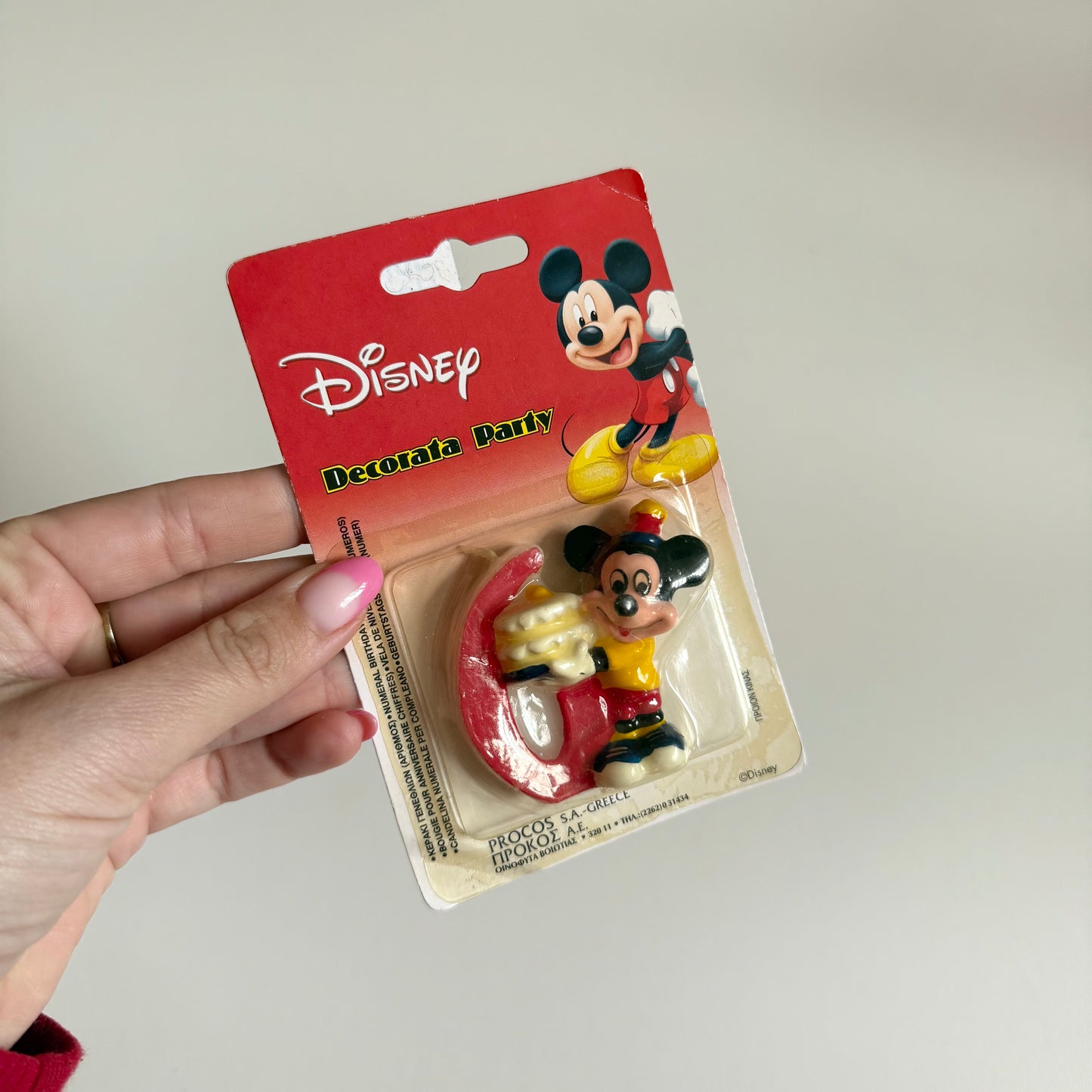 Vintage Mickey Mouse 6th birthday candle
