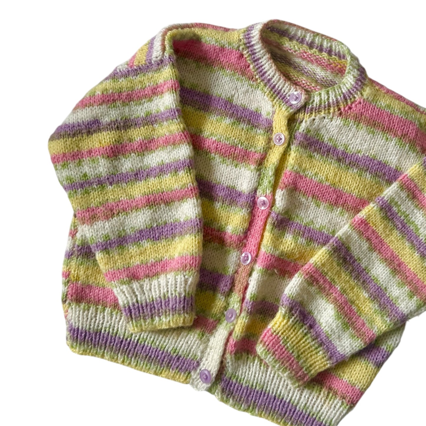 Vintage knitted pastel cardigan. Size approx 3 years.